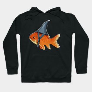 Funny Brave Goldfish Pretending to be a Shark Hoodie